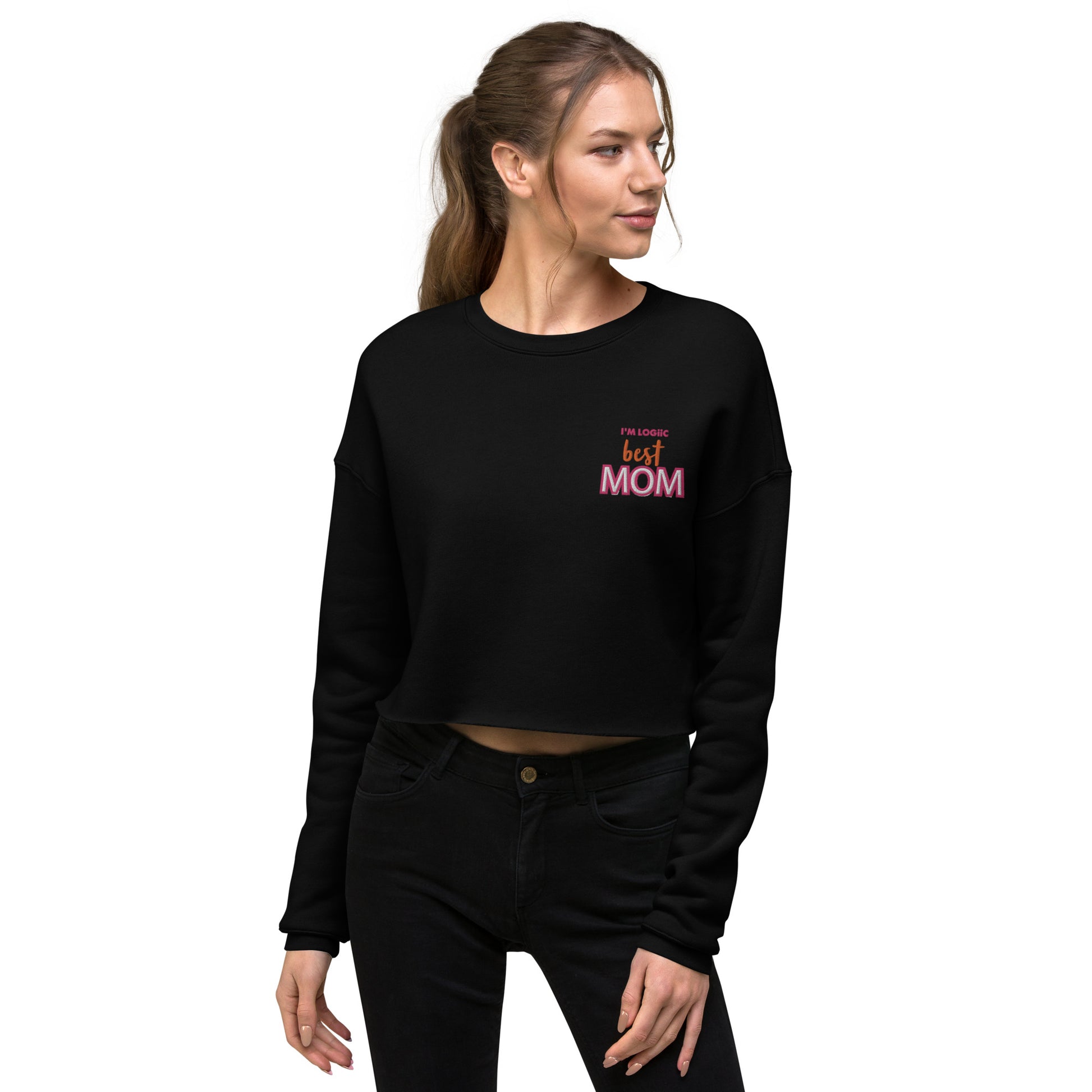 Best MOM Crop Sweatshirt - Black / S