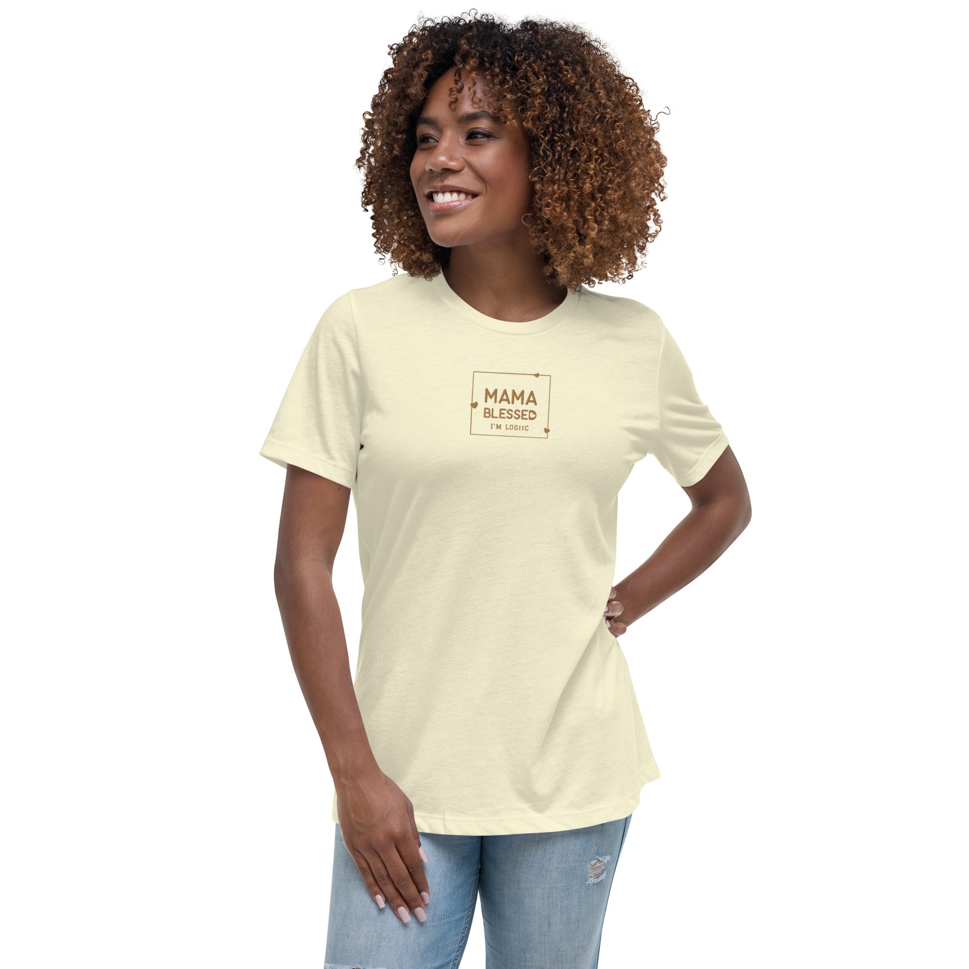 Mama Blessed Women’s Relaxed T-Shirt - Citron / S - Shirts &